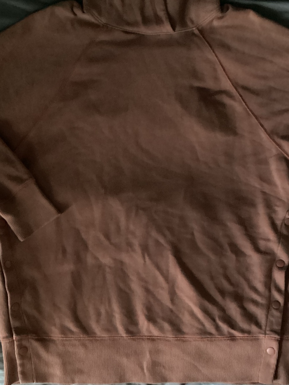 aerie Button-Side Hoodie - Rust Brown Size L